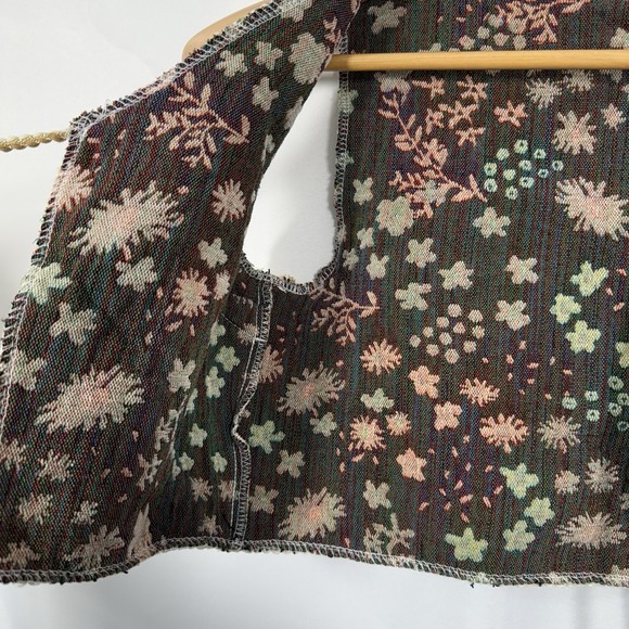 Boho Embroidered Floral Vest Tie Front Cottagecore Festival Hippie XS/S - Picture 5 of 9